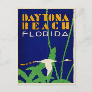 Daytona Beach Florida Vintage 1919 artwork Postcard