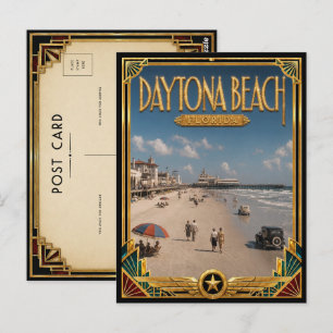 Daytona Beach Florida Vintage Art Deco Golden Age Postcard