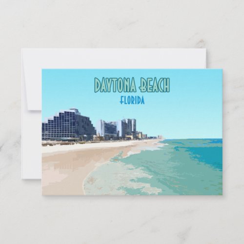 Daytona Beach Florida Vintage Flat Card