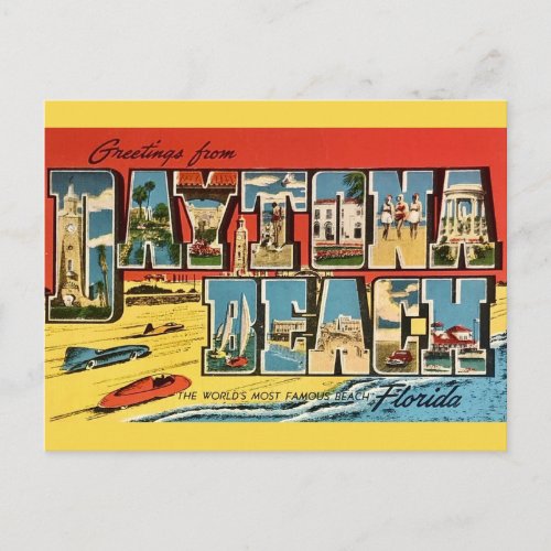 Daytona Beach Florida Vintage Greeting