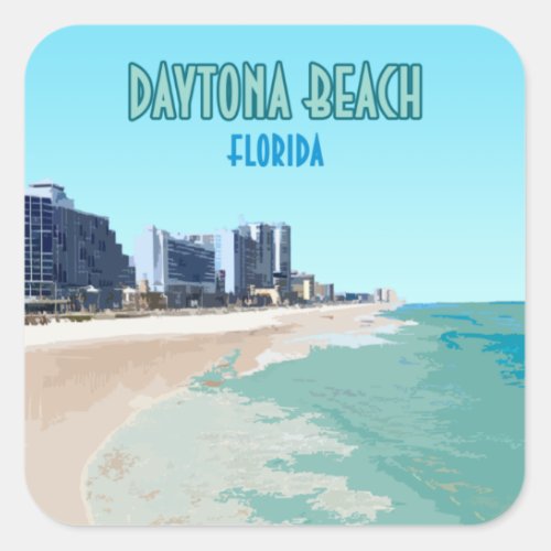 Daytona Beach Florida Vintage Square Sticker