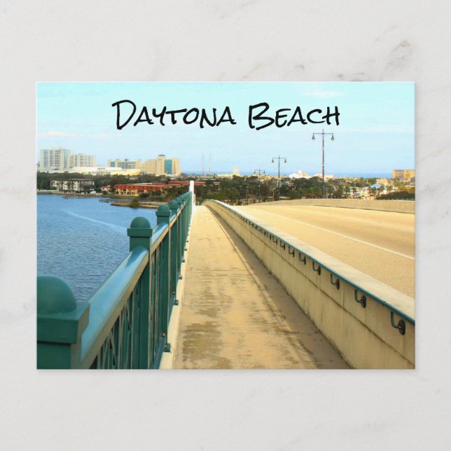 Daytona Beach, Halifax River, Broadway Bridge Postcard (Front)
