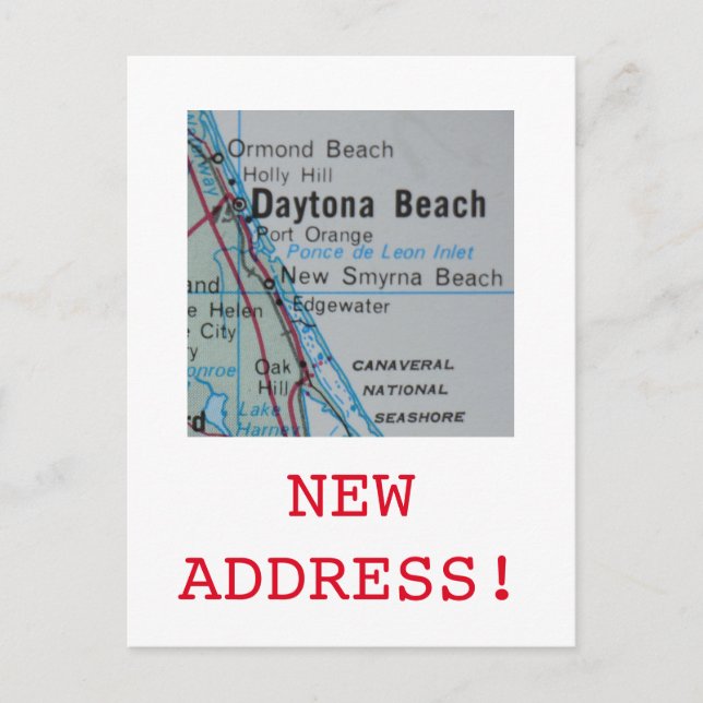 Daytona Beach New Address announcement Postcard (Front)