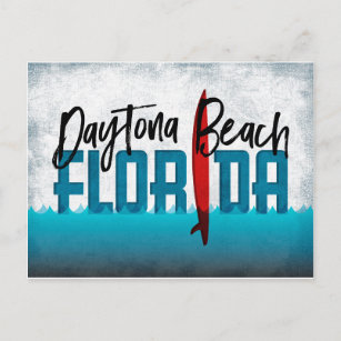 Daytona Beach Postcard Florida Surfboard