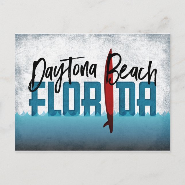 Daytona Beach Postcard Florida Surfboard (Front)