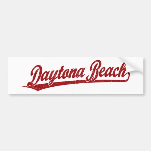 Daytona Beach script logo in red Bumper Sticker