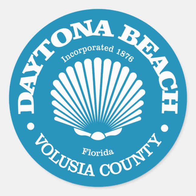 Daytona Beach (seashell) Classic Round Sticker (Front)