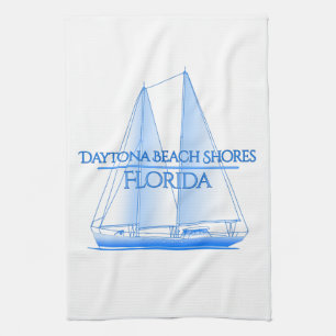 Daytona Beach Shores Coastal Nautical Sailing Sail Kitchen Towel