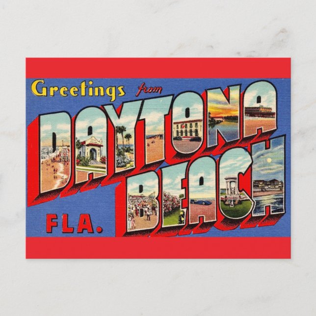 Daytona Beach Vintage Postcard (Front)