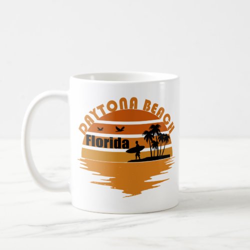 Daytona beach vintage sunset retro landscape coffee mug