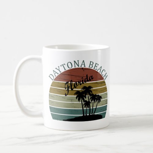 Daytona beach vintage sunset retro landscape coffee mug