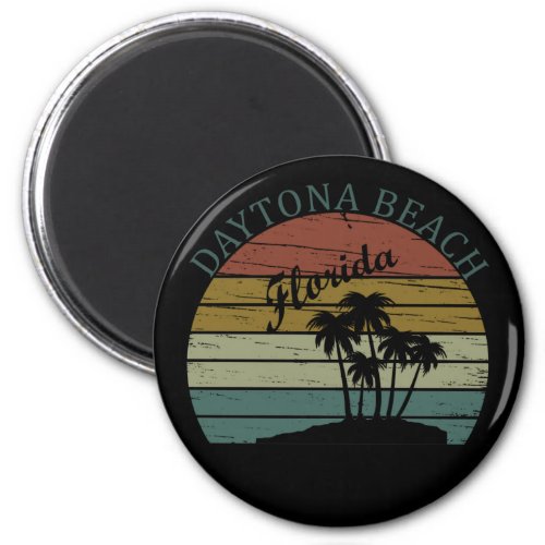 Daytona beach vintage sunset retro landscape magnet