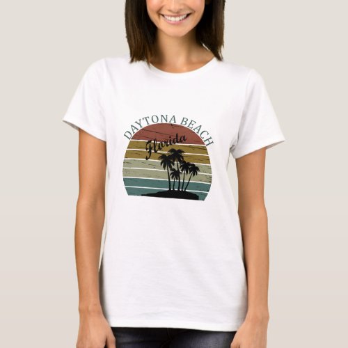 Daytona beach vintage sunset retro landscape T_Shirt