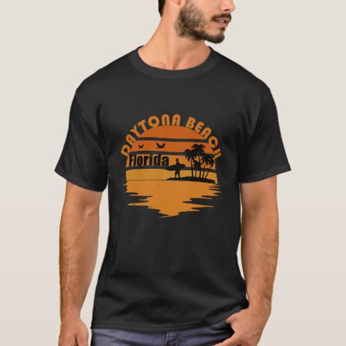 Daytona beach vintage sunset retro landscape T_Shirt