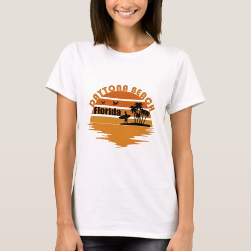 Daytona beach vintage sunset retro landscape T_Shirt