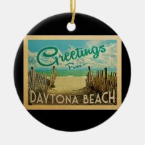 Daytona Beach Vintage Travel Ceramic Ornament