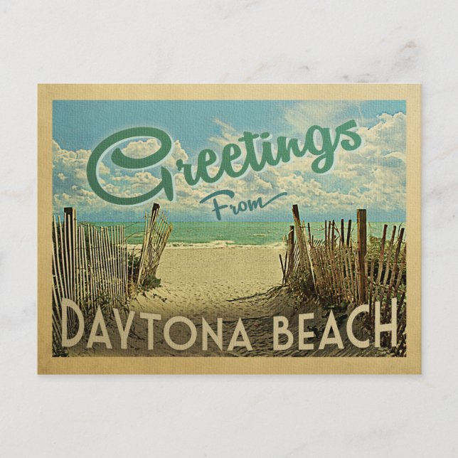 Daytona Beach Vintage Travel Postcard (Front)