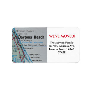 Daytona Beach We've Moved label