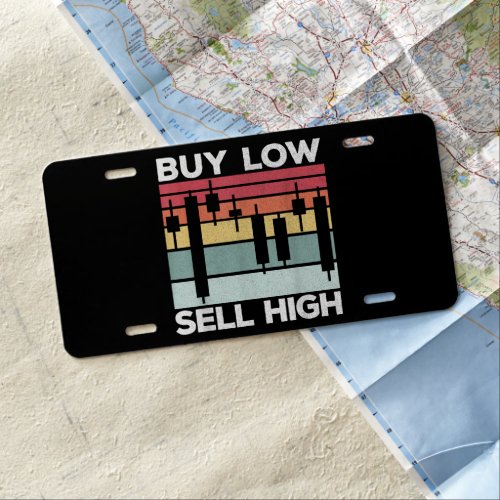 Daytrading Buy low sell high Candlesticks  License Plate