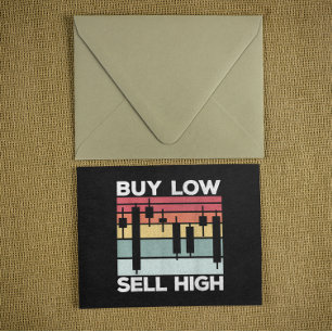 Daytrading Buy low sell high Candlesticks Postcard