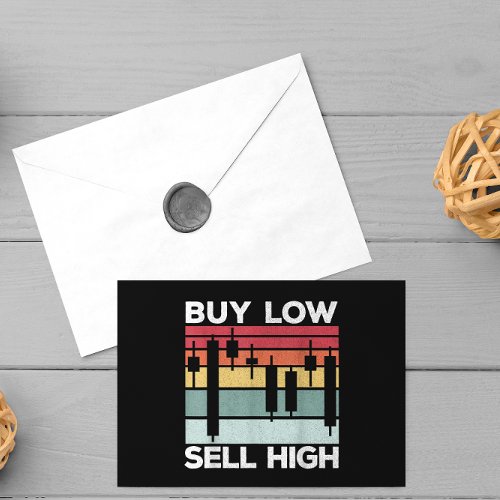 Daytrading Buy low sell high Candlesticks  Postcard