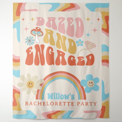 Dazed And Engaged Bachelorette Party Decor Tapestry