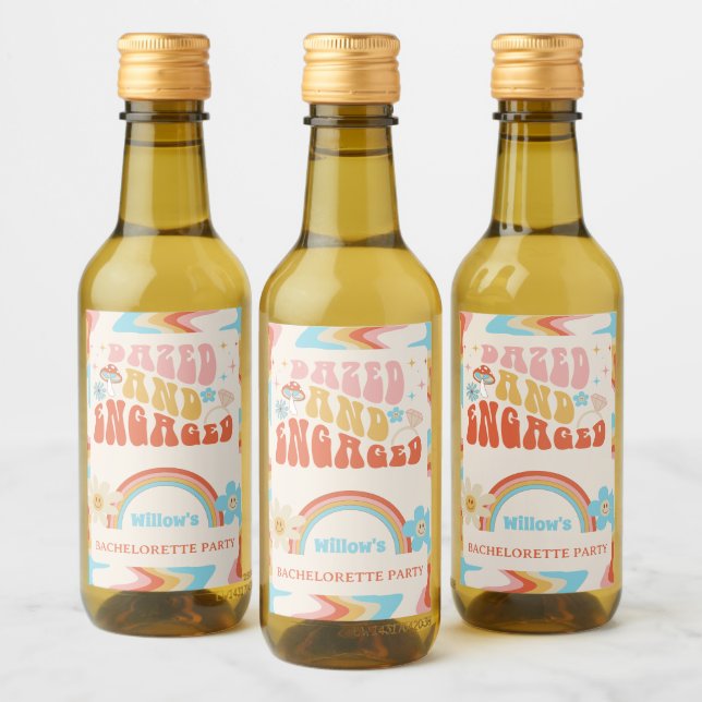 Dazed And Engaged Bachelorette Party Favor Wine Label (Bottles)