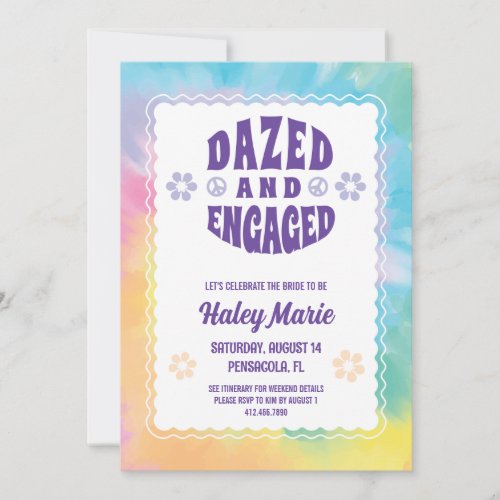 Dazed and Engaged Bachelorette Party Invitation