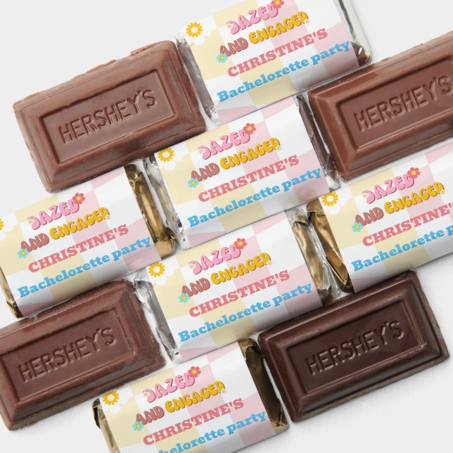 Dazed And Engaged Bachelorette Retro Groovy 70s Hershey's Miniatures (Assorted)