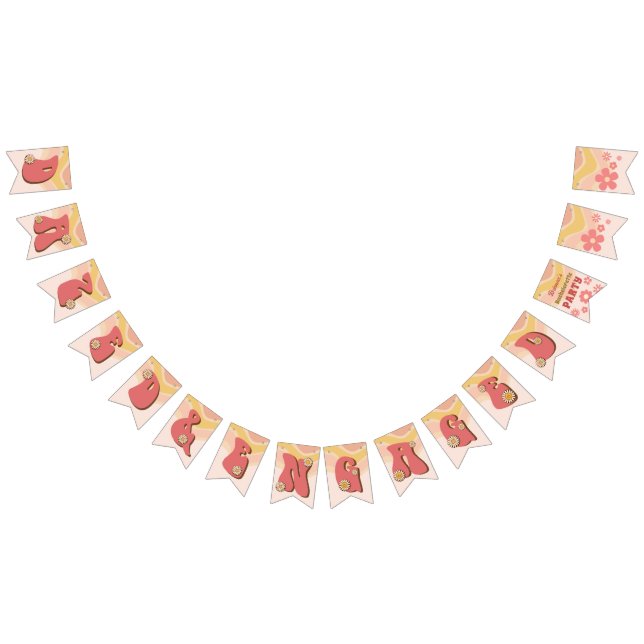 Dazed and engaged groovy retro bachelorette banner (All)