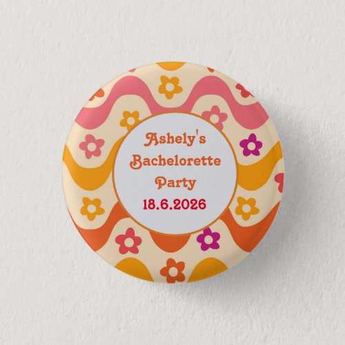 Dazed and Engaged retro 70s Bachelorette party    Button