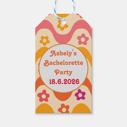Dazed and Engaged retro 70s Bachelorette party  Gift Tags