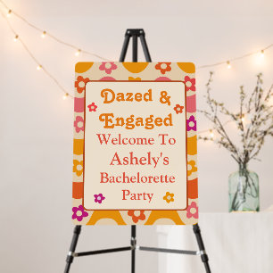 Dazed and Engaged Retro Bachelorette Welcome Foam Board