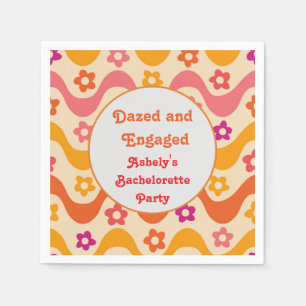 Dazed and Engaged retro Floral Bachelorette party  Napkins