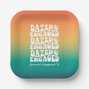 Dazed and Engaged   Retro Typography Paper Plates