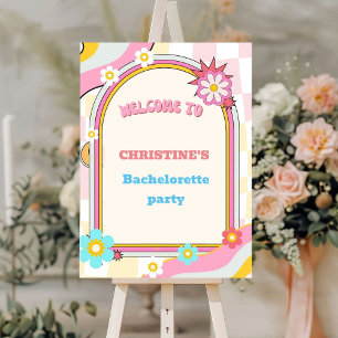 Dazed & Engaged Bachelorette Retro Groovy welcome Foam Board