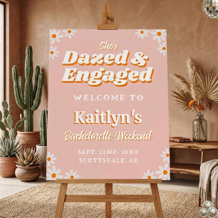Dazed & Engaged Groovy 70s Bachelorette Party Foam Board