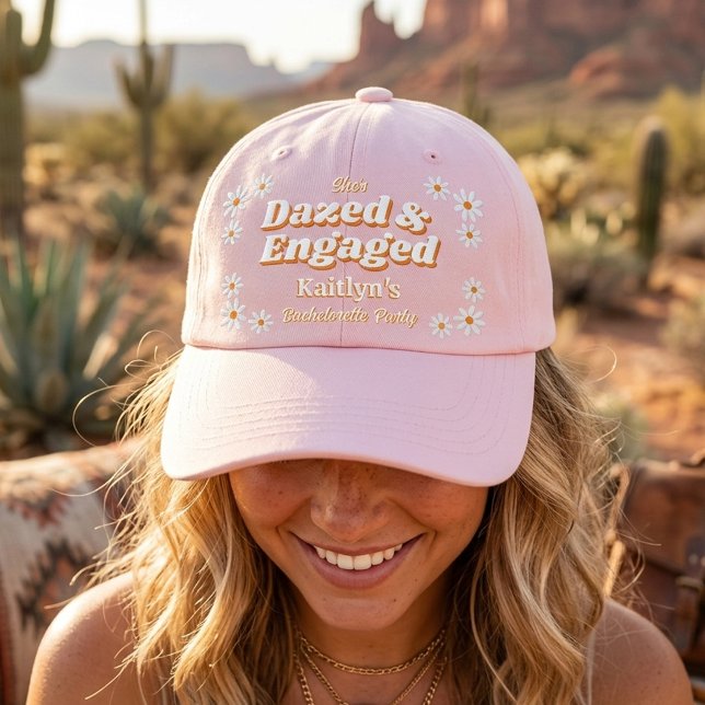 Dazed & Engaged Groovy 70s Bachelorette Party Hat (Creator Uploaded)