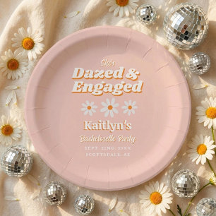 Dazed & Engaged Groovy 70s Bachelorette Party Paper Plates