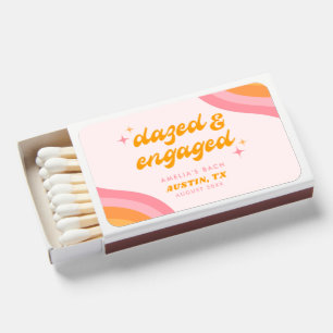 Dazed & Engaged Groovy Pink & Orange Bachelorette Matchboxes