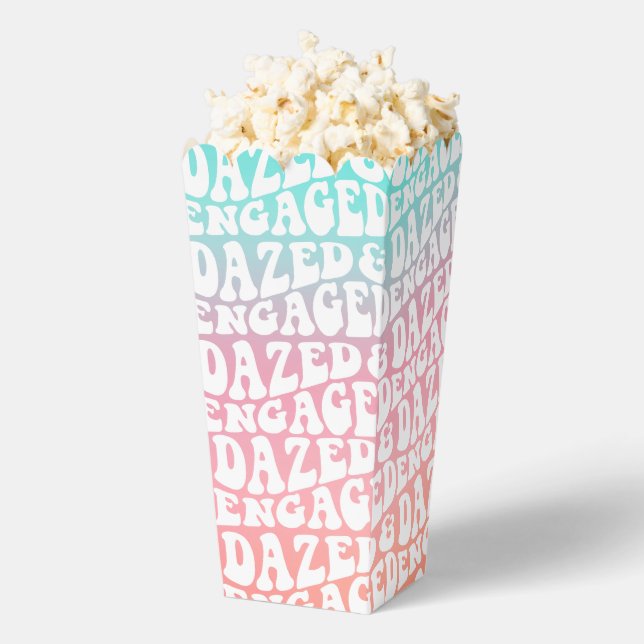 Dazed Engaged | Pink Aqua Retro Party Favor Boxes (Popped)