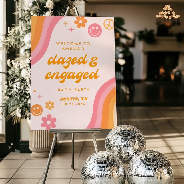 Dazed & Engaged Pink & Orange Foam Board (Creator Uploaded)