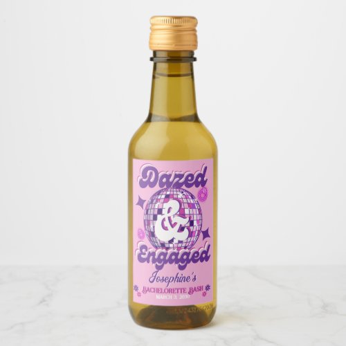 Dazed  Engaged Retro Disco BacheloretteBridal  Wine Label