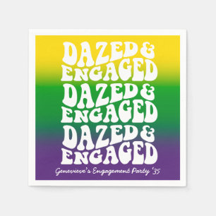Dazed Engaged Retro Mardi Gras Napkins