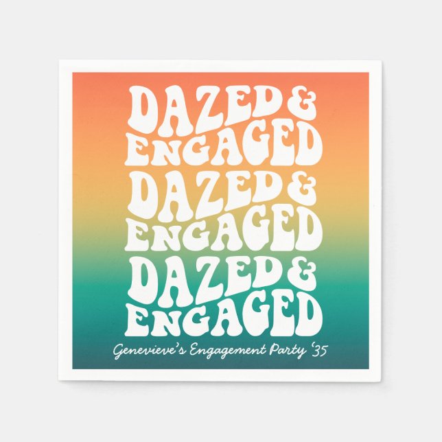 Dazed Engaged Retro Typography Napkins (Front)