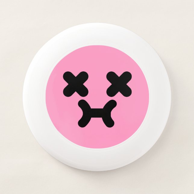 Dazed Pouty Face Light Pink Wham-O Frisbee (Front)