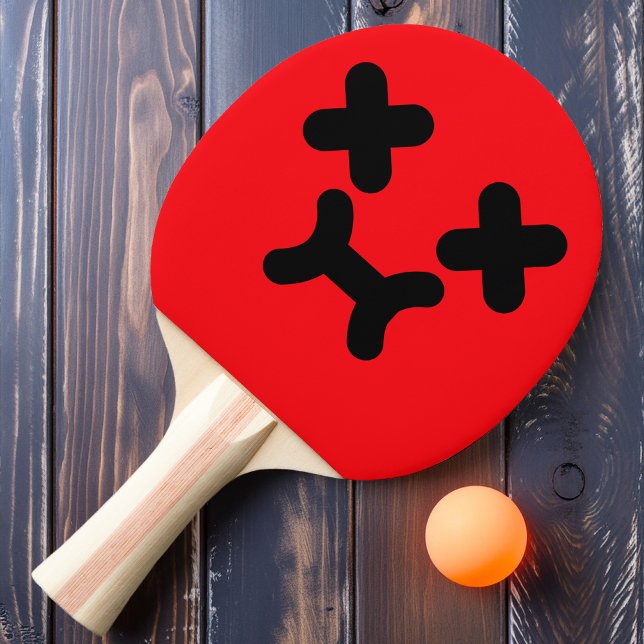 Dazed Pouty Face Red Ping Pong Paddle (Creator Uploaded)