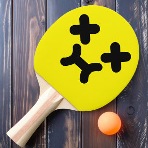 Dazed Pouty Face Yellow Ping Pong Paddle