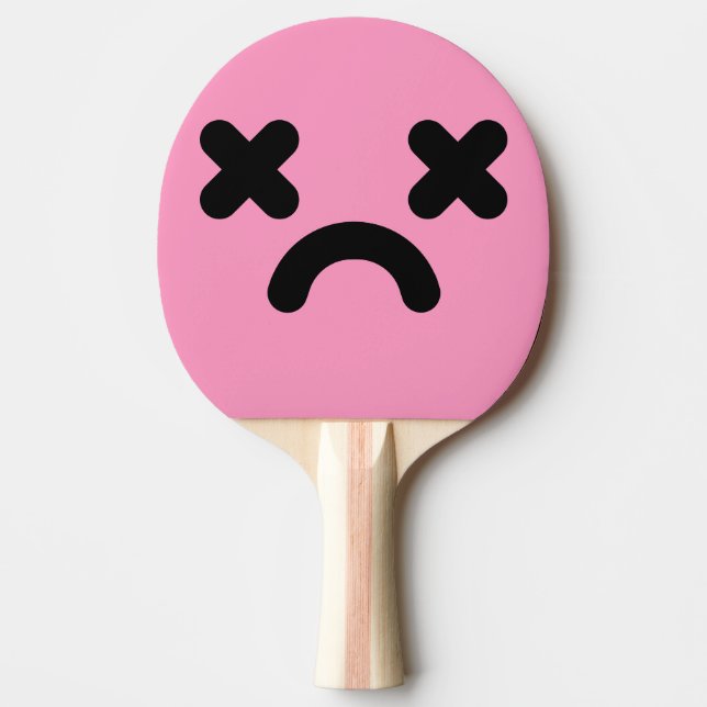Dazed Sad Face Light Pink  Ping Pong Paddle (Front)
