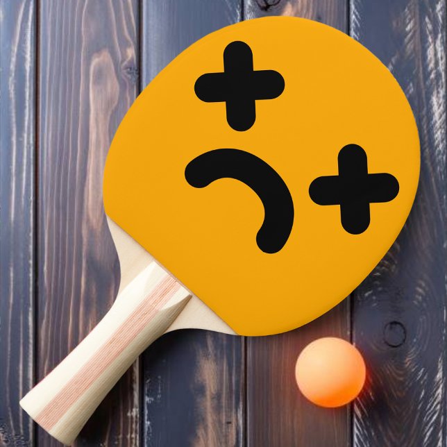 Dazed Sad Face Orange  Ping Pong Paddle (Creator Uploaded)